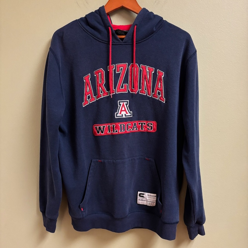 Vintage Arizona Wildcats Hoodie Mens Size Large Pull Over Colosseum Tackle Twill